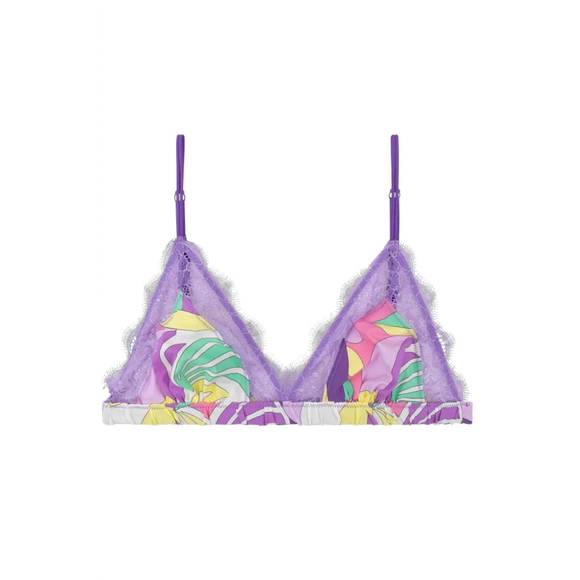 NEW LOVE STORIES lace lila print bralette in multi print lila